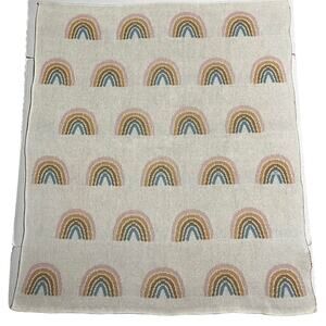Oeko-Tex Small Throw Baby Blanket Rainbow Pattern Soft 100% Cotton 34X39 India